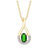 Collier émeraude et diamant en or 9 carats