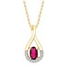 Collier rubis et diamant en or 9 carats