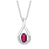 Collier rubis et diamant en or 9 carats
