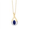 Collier toi et moi saphir et diamant en or 9 carats