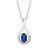 Collier toi et moi saphir et diamant en or 9 carats