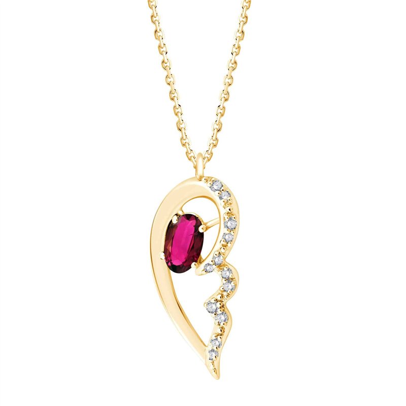 Collier rubis et diamant en or 9 carats