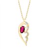 Collier rubis et diamant en or 9 carats