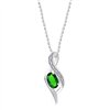 Collier serti clos émeraude et diamant en or 9 carats