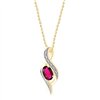 Collier rubis et diamant en or 9 carats