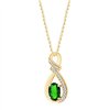 Collier émeraude et diamant en or 9 carats