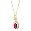 Collier rubis et diamant en or 9 carats