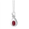 Collier rubis et diamant en or 9 carats