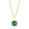 Collier émeraude et diamant en or 9 carats