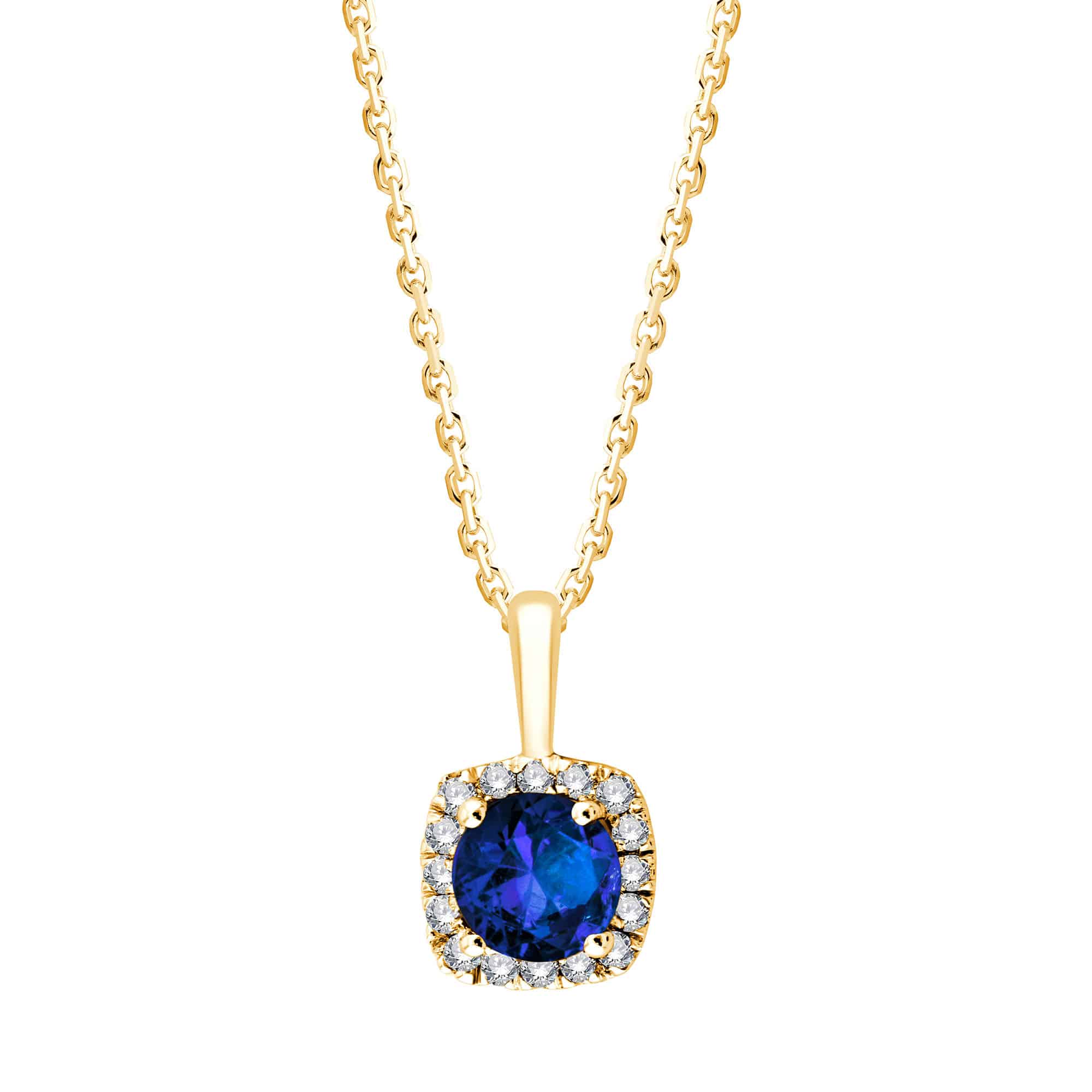 Collier saphir et diamant en or 9 carats