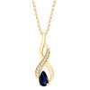 Collier saphir et diamant en or 9 carats
