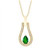 Collier émeraude et diamant en or 9 carats
