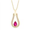 Collier rubis et diamant en or 9 carats
