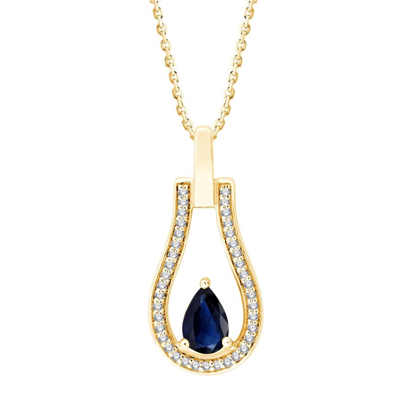 Collier saphir et diamant en or 9 carats