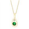 Collier émeraude et diamant en or 9 carats