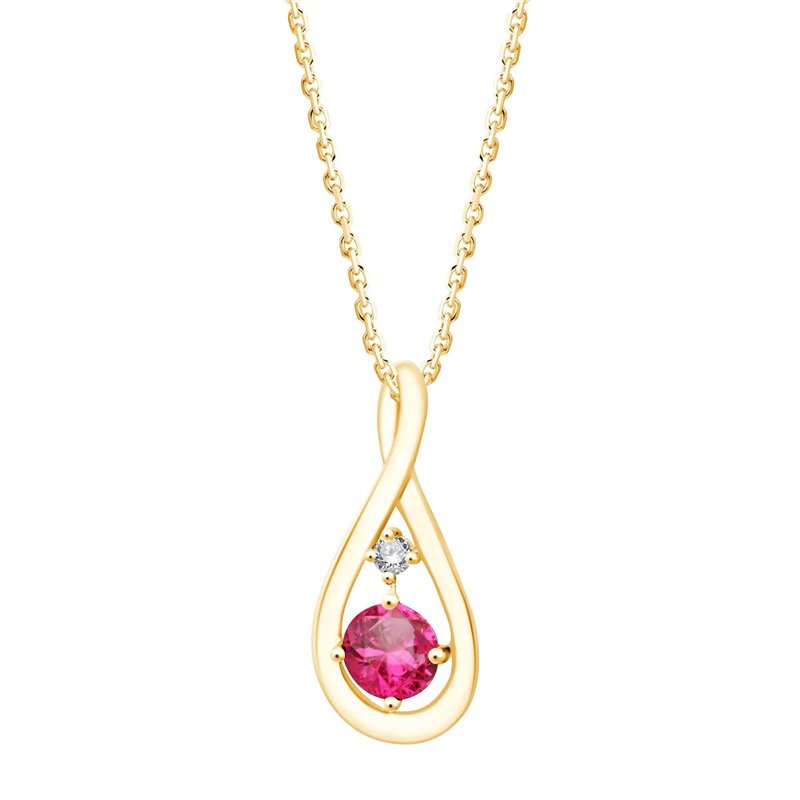 Collier rubis et diamant en or 9 carats