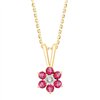 Collier rubis et diamant en or 9 carats