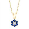 Collier saphir et diamant en or 9 carats
