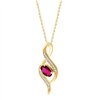 Collier rubis et diamant en or 9 carats