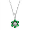 Collier émeraude et diamant en or 9 carats