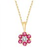 Collier rubis et diamant en or 9 carats
