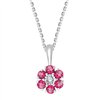 Collier rubis et diamant en or 9 carats