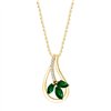 Collier émeraude et diamant en or 9 carats
