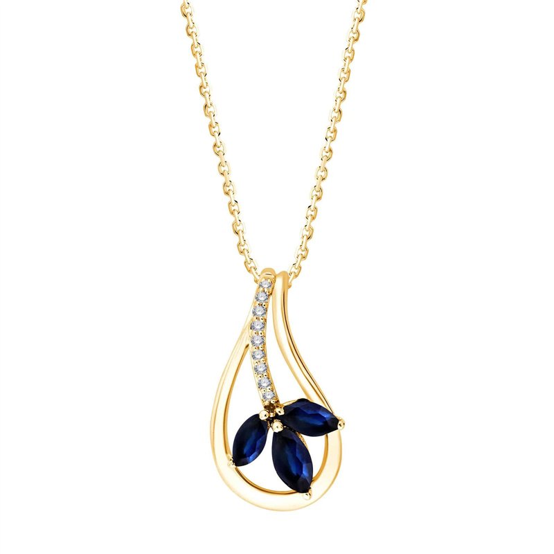 Collier saphir et diamant en or 9 carats