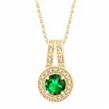 Collier émeraude et diamant en or 9 carats
