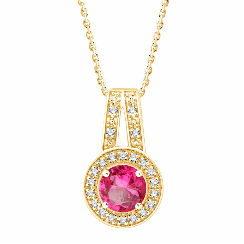 Collier rubis et diamant en or 9 carats