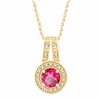 Collier rubis et diamant en or 9 carats