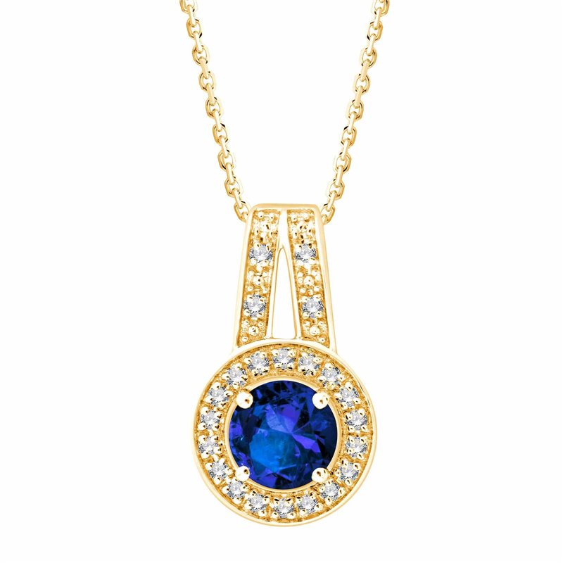 Collier saphir et diamant en or 9 carats