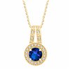 Collier saphir et diamant en or 9 carats