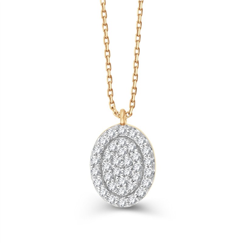 Collier serti clos diamant en or 9 carats