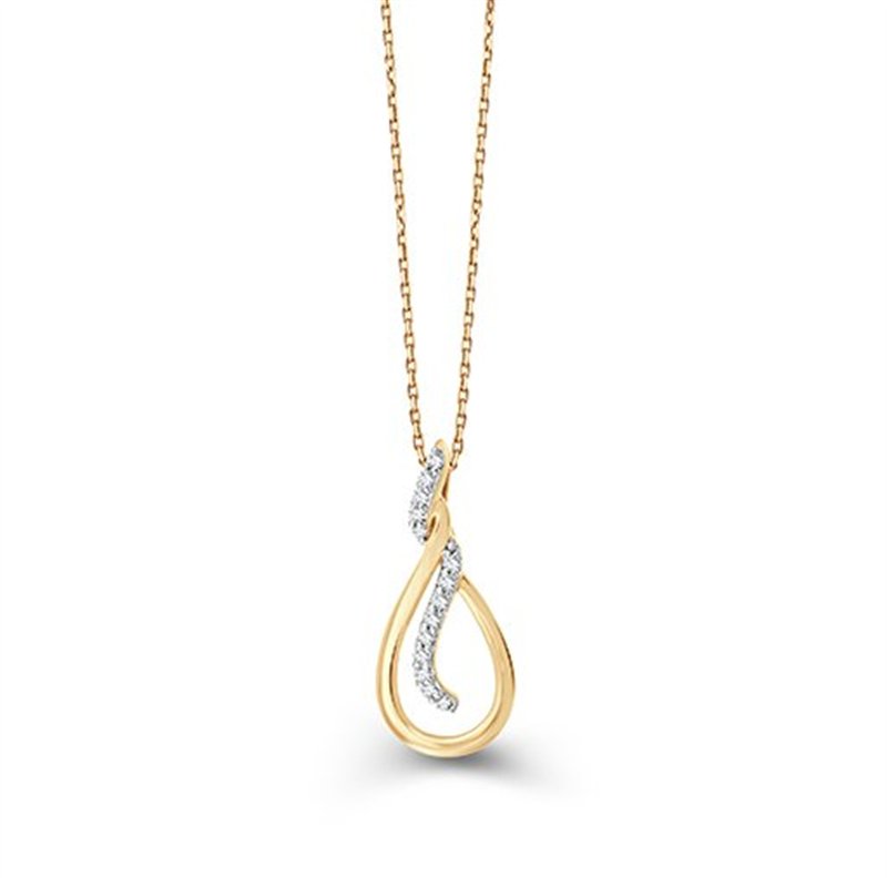Collier toi et moi diamant en or 9 carats