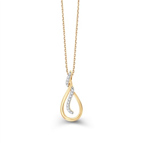 Collier toi et moi diamant en or 9 carats