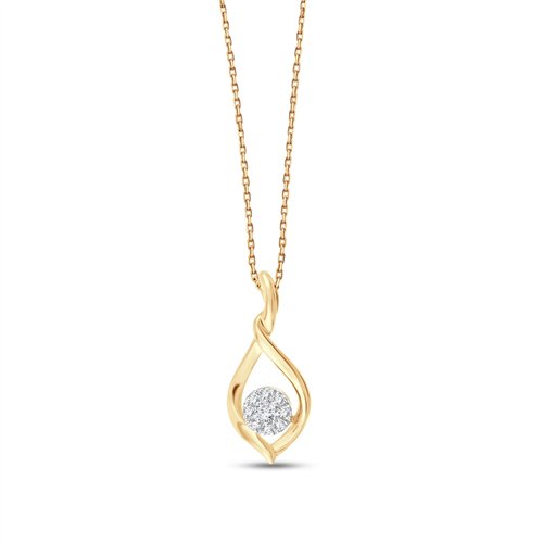 Collier serti clos diamant en or 9 carats