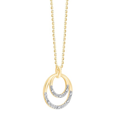 Collier toi et moi diamant en or 9 carats