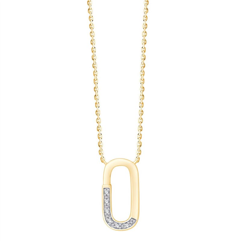 Collier serti clos diamant en or 9 carats