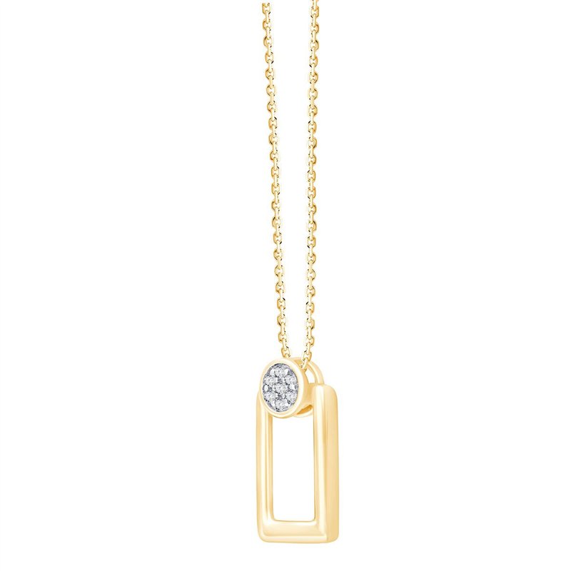 Collier serti clos diamant en or 9 carats