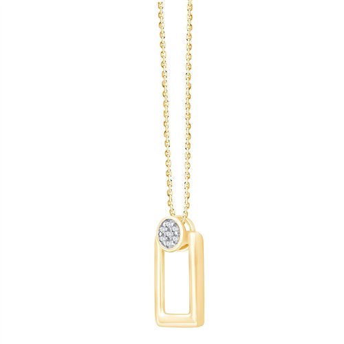 Collier serti clos diamant en or 9 carats
