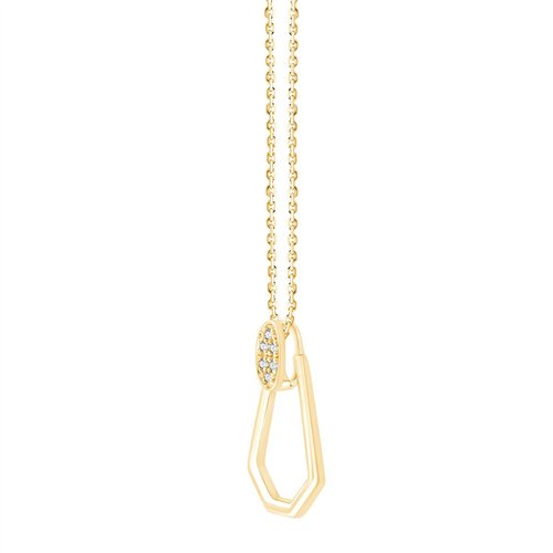 Collier serti clos diamant en or 9 carats