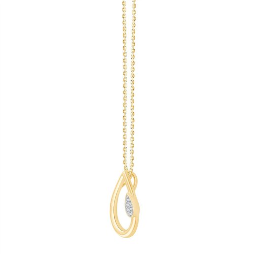 Collier toi et moi diamant en or 9 carats