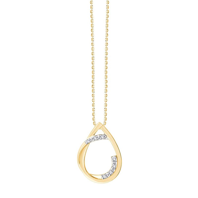 Collier toi et moi diamant en or 9 carats