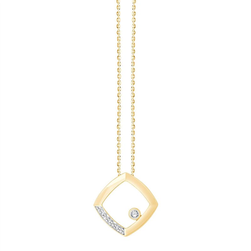 Collier serti clos diamant en or 9 carats