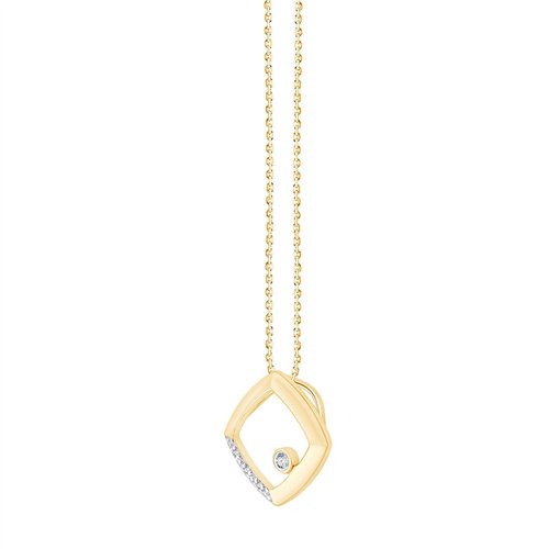 Collier serti clos diamant en or 9 carats
