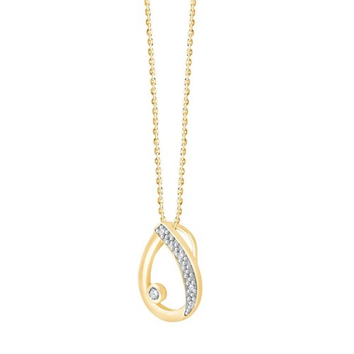 Collier toi et moi diamant en or 9 carats