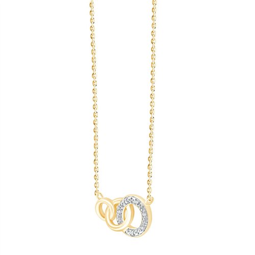 Collier trilogie diamant en or 9 carats