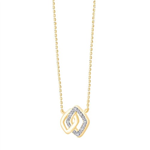 Collier toi et moi diamant en or 9 carats