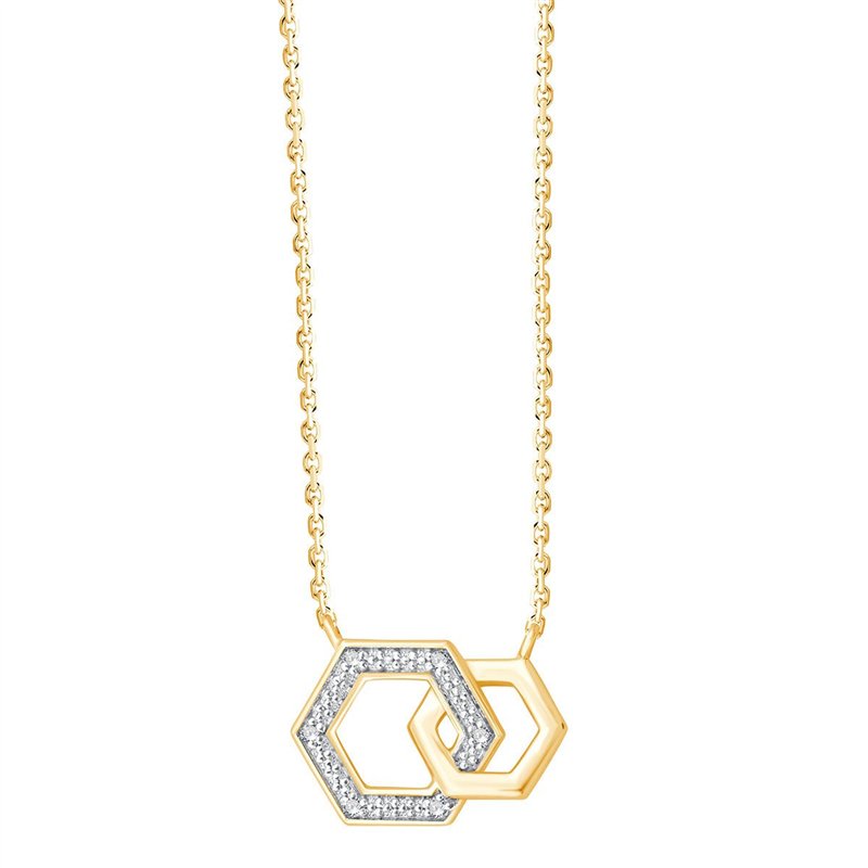 Collier toi et moi diamant en or 9 carats